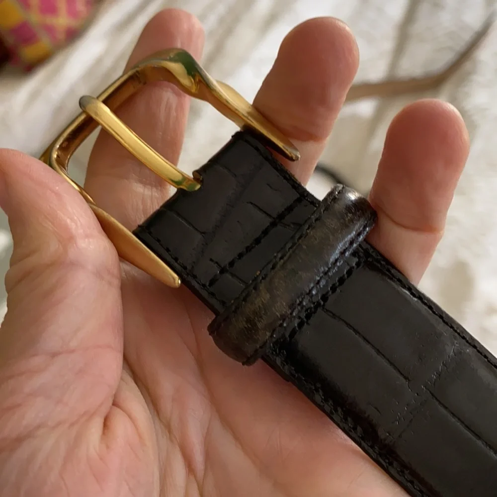 Brighton Belt Embossed Calfskin leather black Medium - Picture 5 of 7